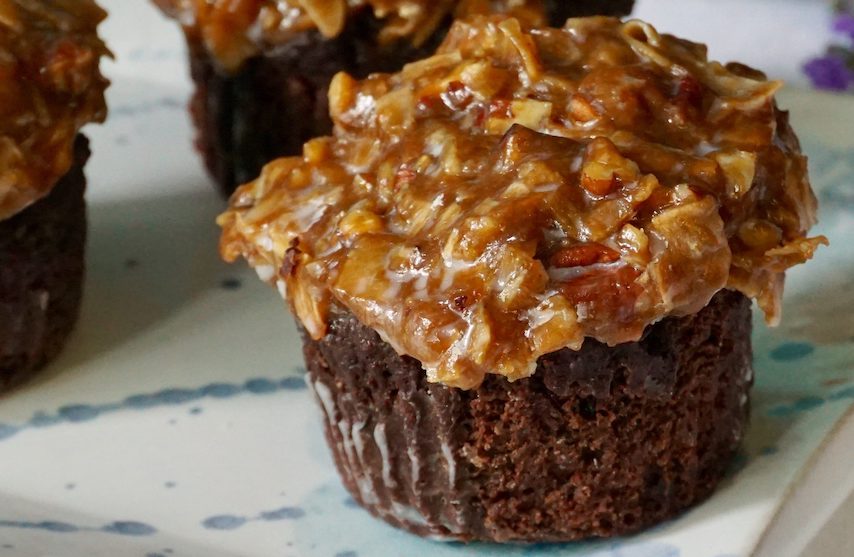 German Chocolate Cupcakes with Dulce de Leche Frosting