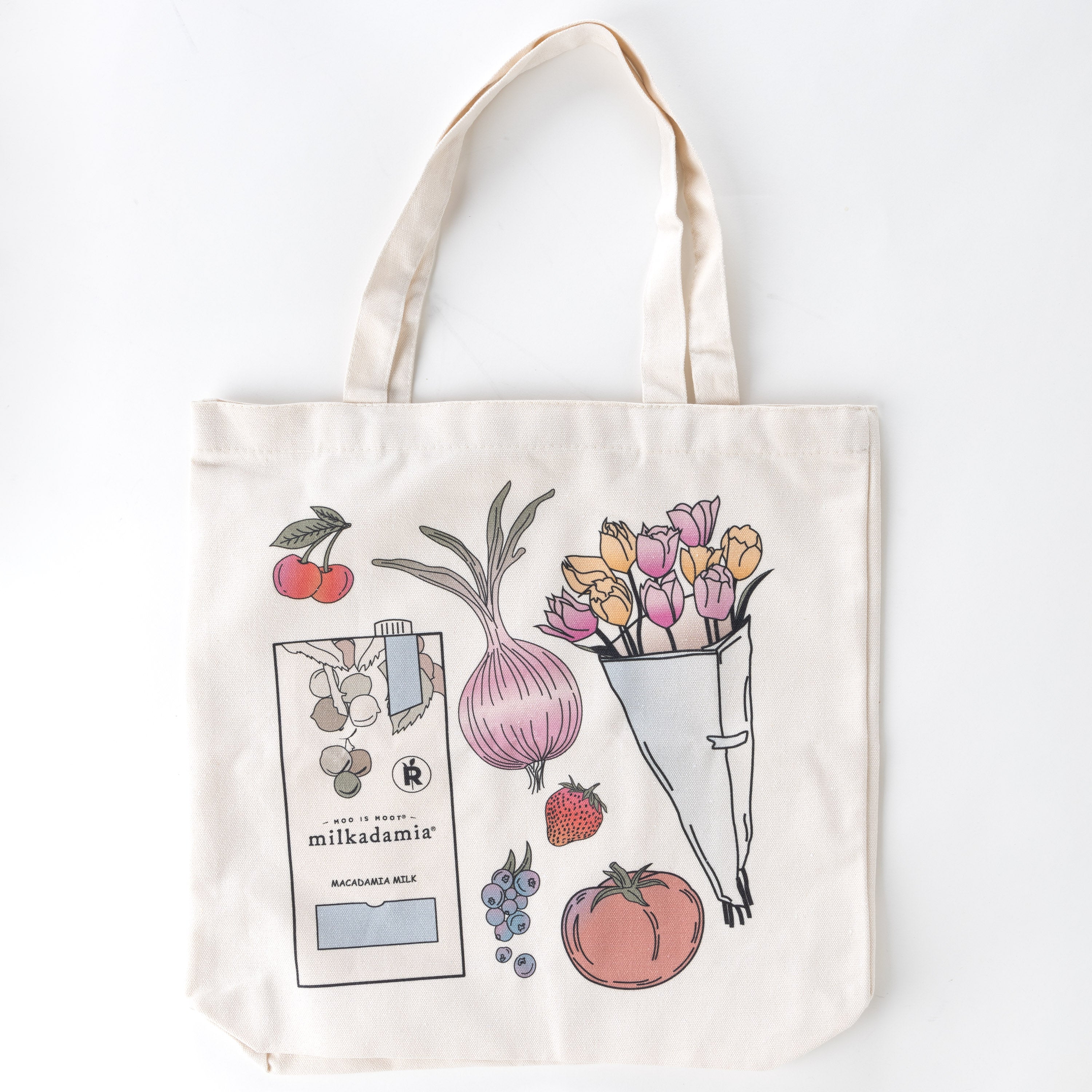 Milkadamia unsweet holiday gift box signature Milkadamia tote bag with artwork